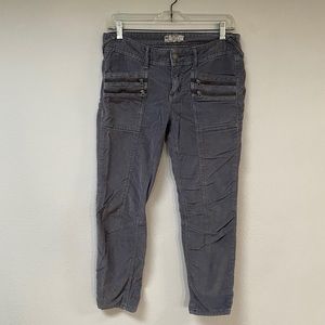 Funky Zippered Cropped Grey Cords